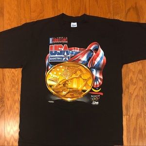 Vntg Salem Sportswear 92 Olympic T-Shirt  sz XL